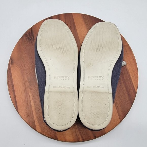 Sperry Top Sider Blue Denim Slip On 9826041 Authentic Original Boat Preppy Shoe - Picture 11 of 12